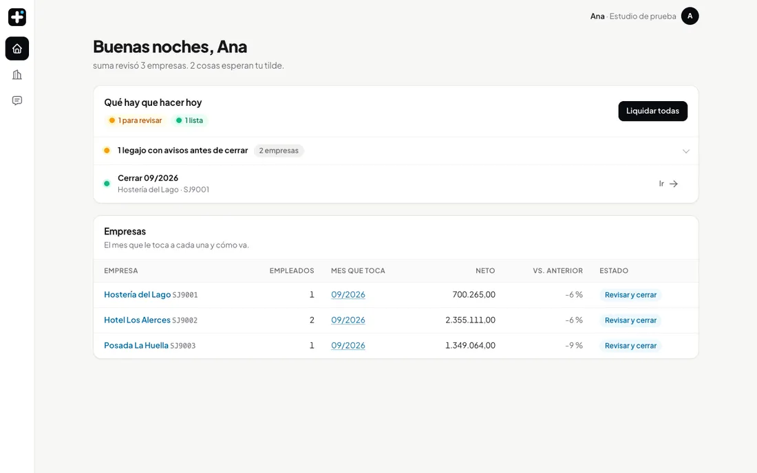 La app del estudio: qué hay que hacer hoy y el estado de cada empresa